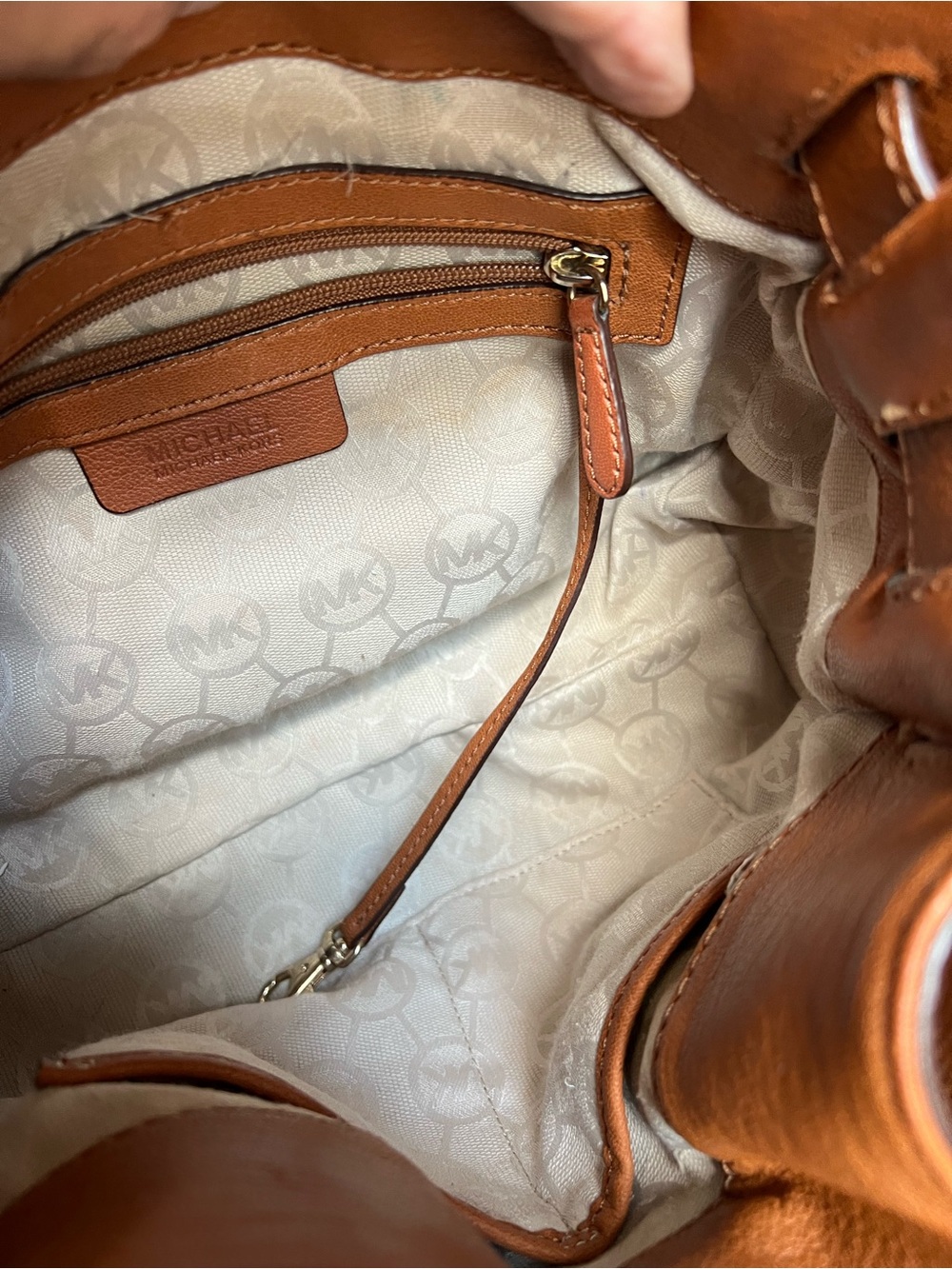 Michael Kors Hamilton Leather Satchel Bag Cognac Tan (Very Good Condition) - Picture 11 of 11